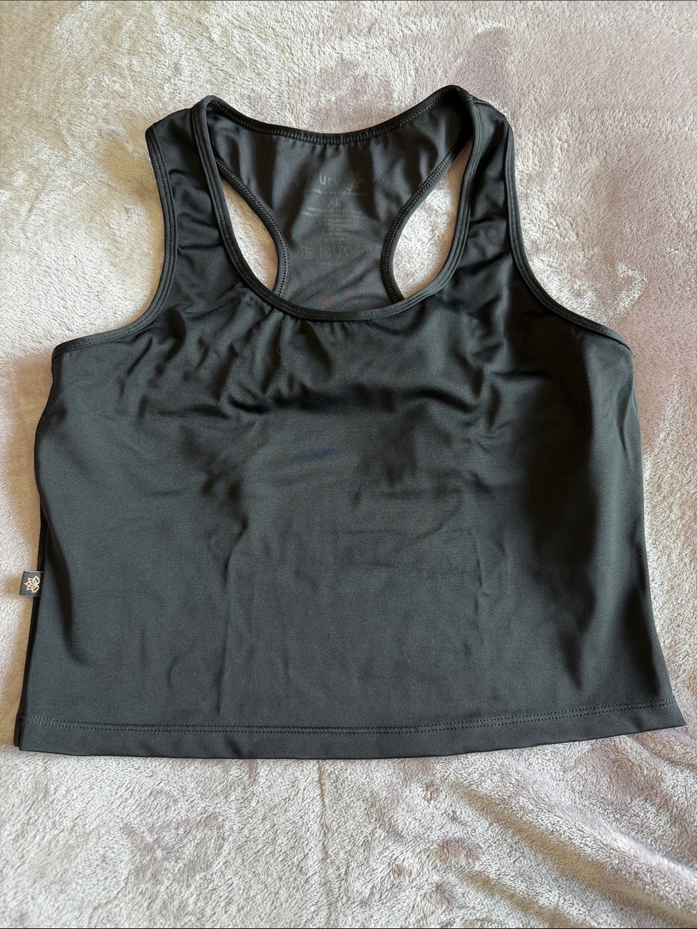 L'URV Black Racerback Performance Crop Tank
